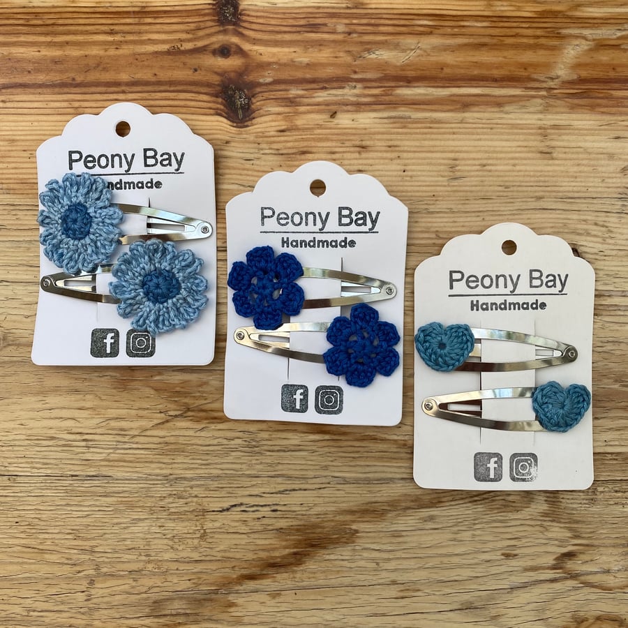 Girl’s hair clip bundle in blue, multipack of 6 clips, save 15%