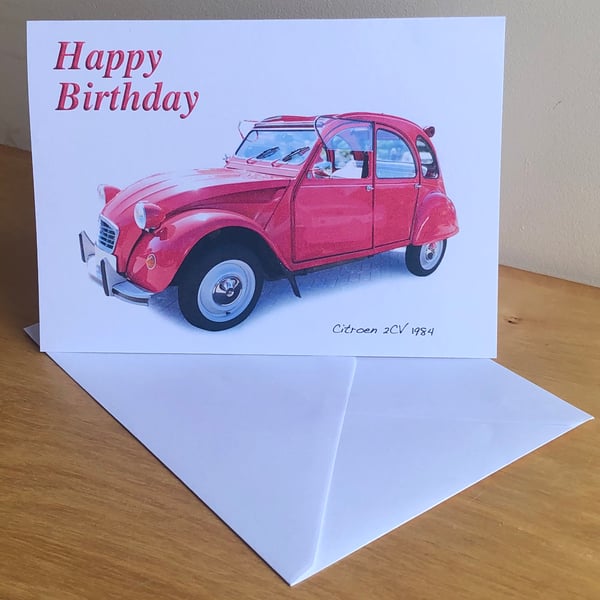 Citroen 2CV 1984 - Greeting Cards for the French Car Fan