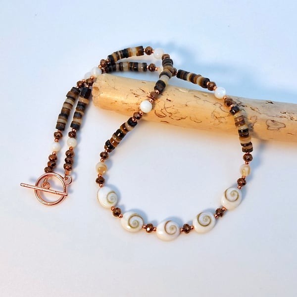 Shell Necklace With Shiva Eye Centrepiece, Birthday, Anniversary, Gifts For Her