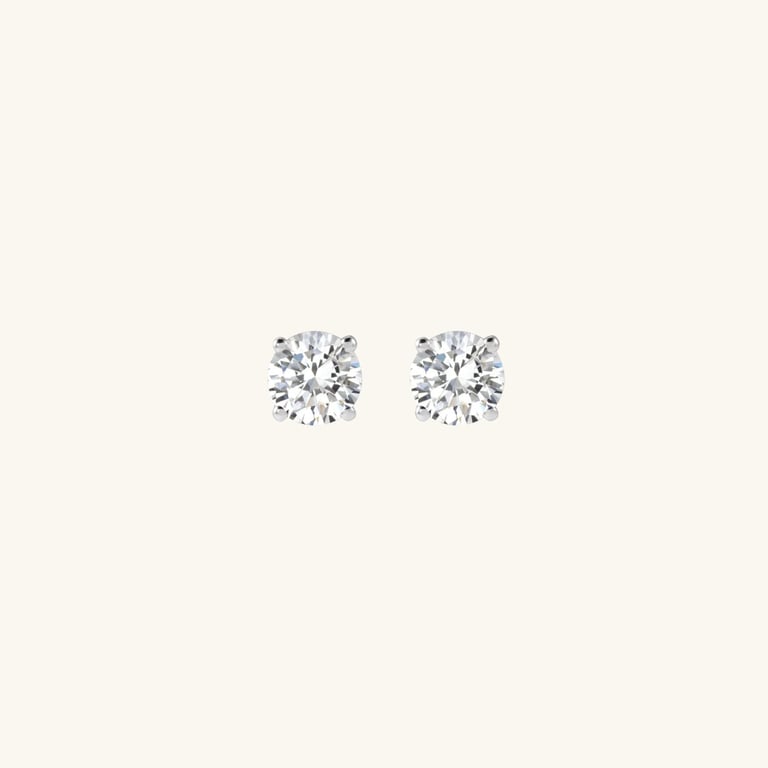 Sterling Silver Moissanite Solitaire Stud Earrings