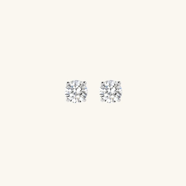 Sterling Silver Moissanite Solitaire Stud Earrings