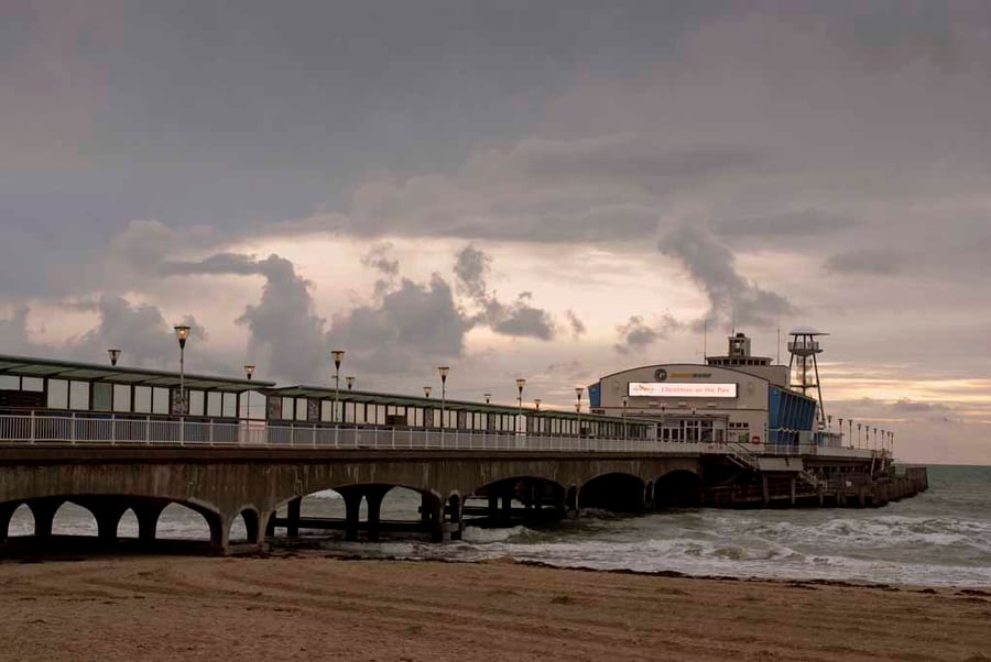Bournemouth Pier And Beach Dorset England Photograph Print