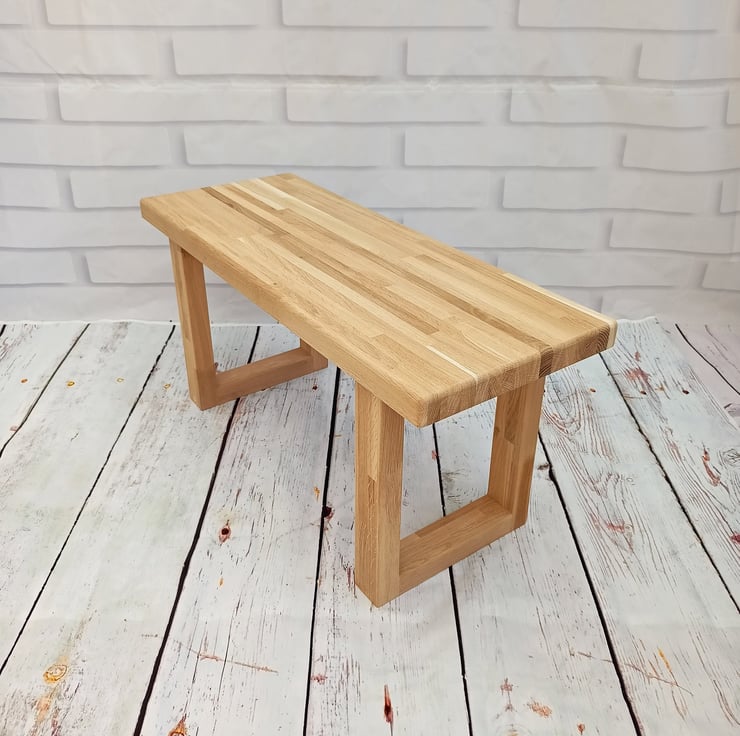 Solid oak bench outdoor discount