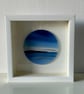 Fused glass hand painted seascape, framed circular panel - Image 2