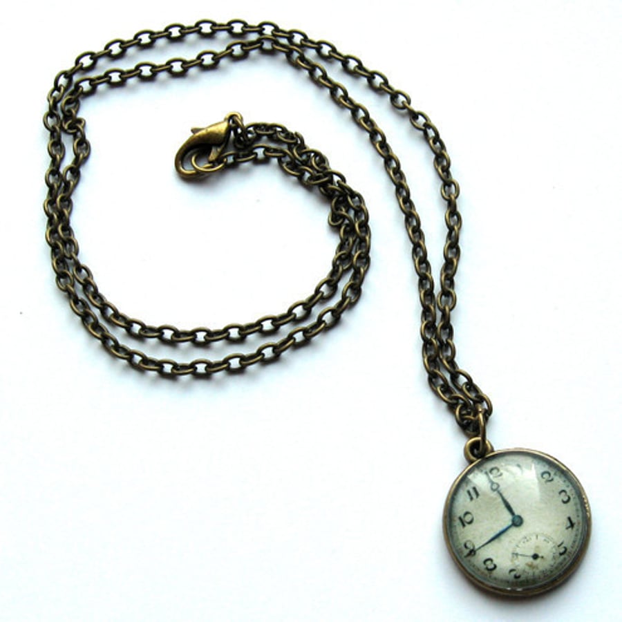 Vintage Clock Necklace