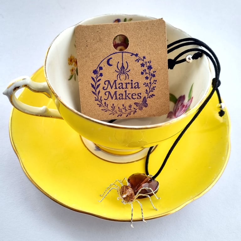 Glass Beaded Spider Necklace