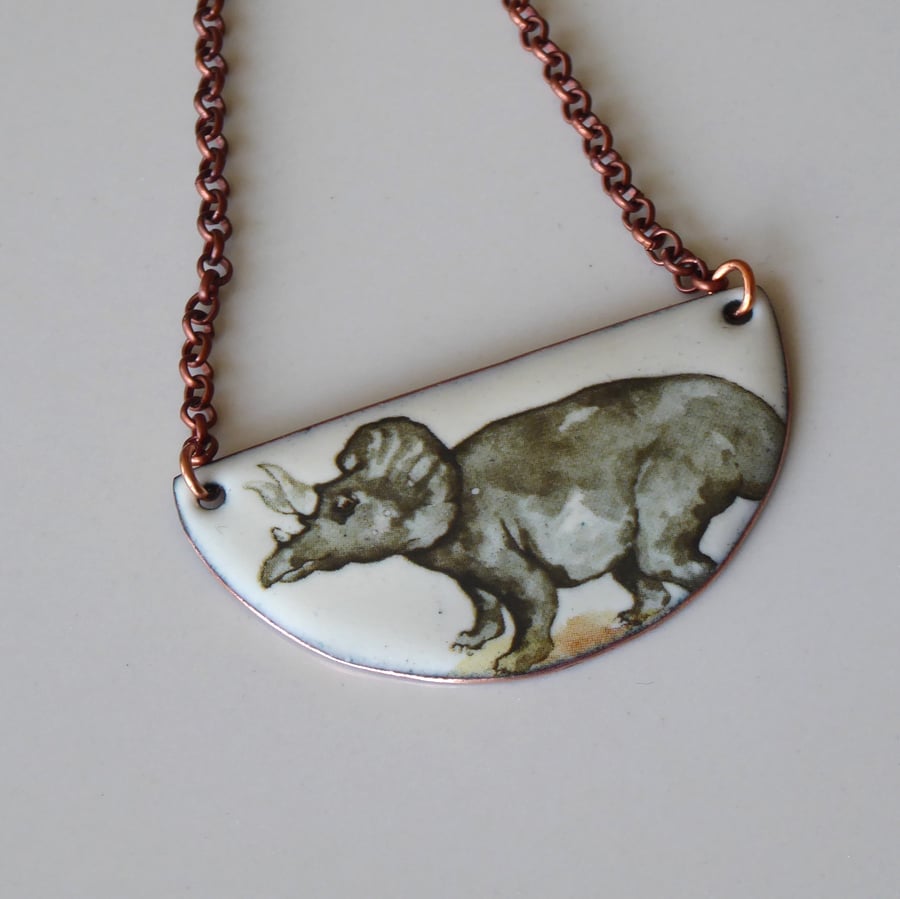 Triceratops bib necklace