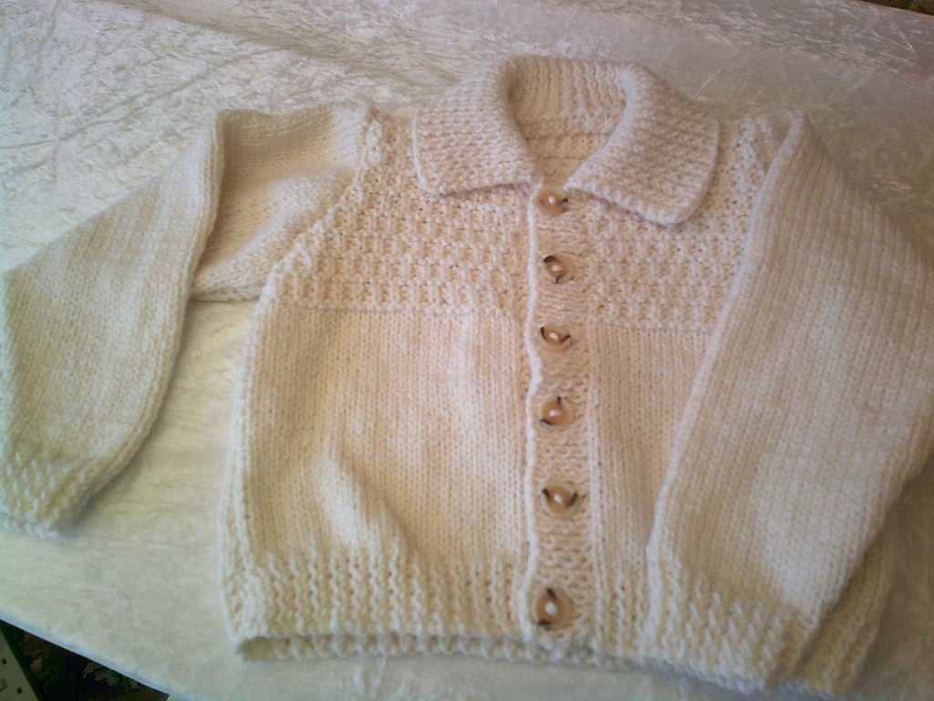 24 inch Aran Cardigan with Collar
