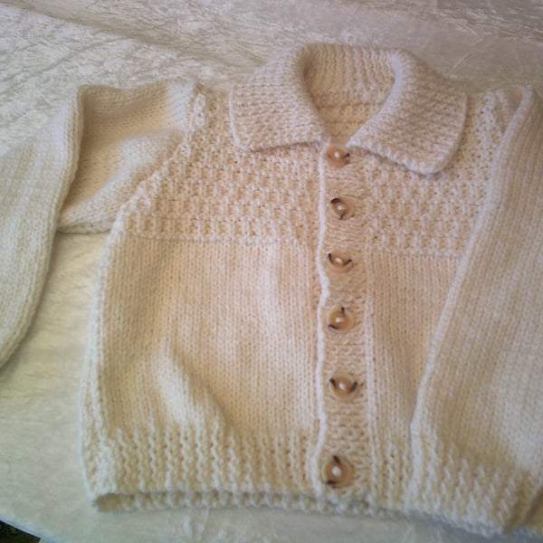 24 inch Aran Cardigan with Collar