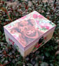 Wooden Pine Jewellery Keepsake Box Highland Cow Floral