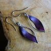 Copper and  Silver Autumn Leaf  Earrings