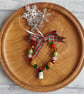 Beaded Ring Christmas Tree Decoration with Snowman