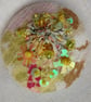 The pastel yellow brooch with sequins and beads - Image 5