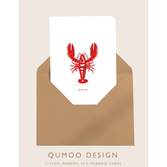 Lobster Pince Moi Pinch Me VALENTINES Card (QM283)