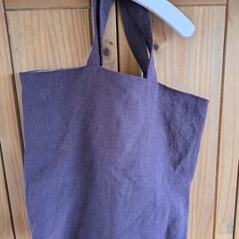 Big damson linen and check bag