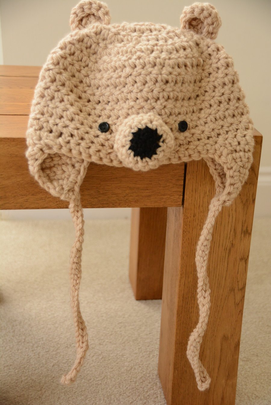 Baby Bear Hats - Age 12 months Light Brown
