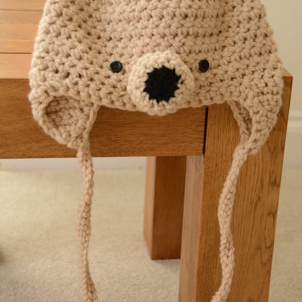 Baby Bear Hats - Age 12 months Light Brown