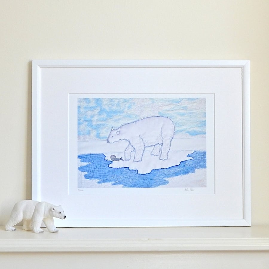 Polar bear picture for child's room, bedroom, nursery