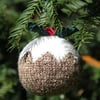 Large Hand Knitted Christmas Pudding Bauble
