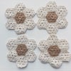 organic cotton coasters, crochet coasters, coasters set of four