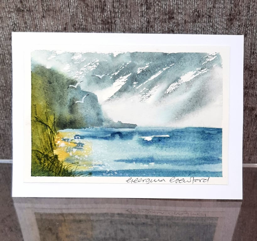 Blank Card. Bay of Storms. Original Painting