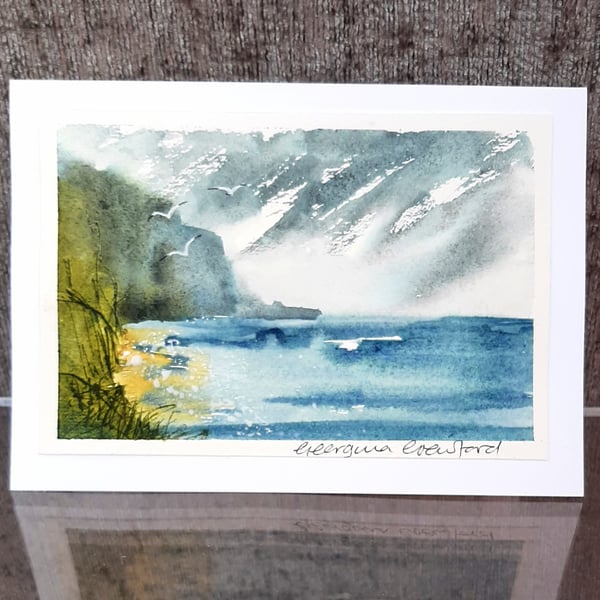 Blank Card. Bay of Storms. Original Painting