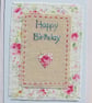 Hand-stitched birthday card, cheerful and pretty, to brighten up someone's day! - Image 2