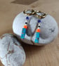 Neon bead earrings with stainless steel huggie hoops