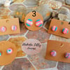 Pink, white and blue, Trans colours, polymer clay earrings