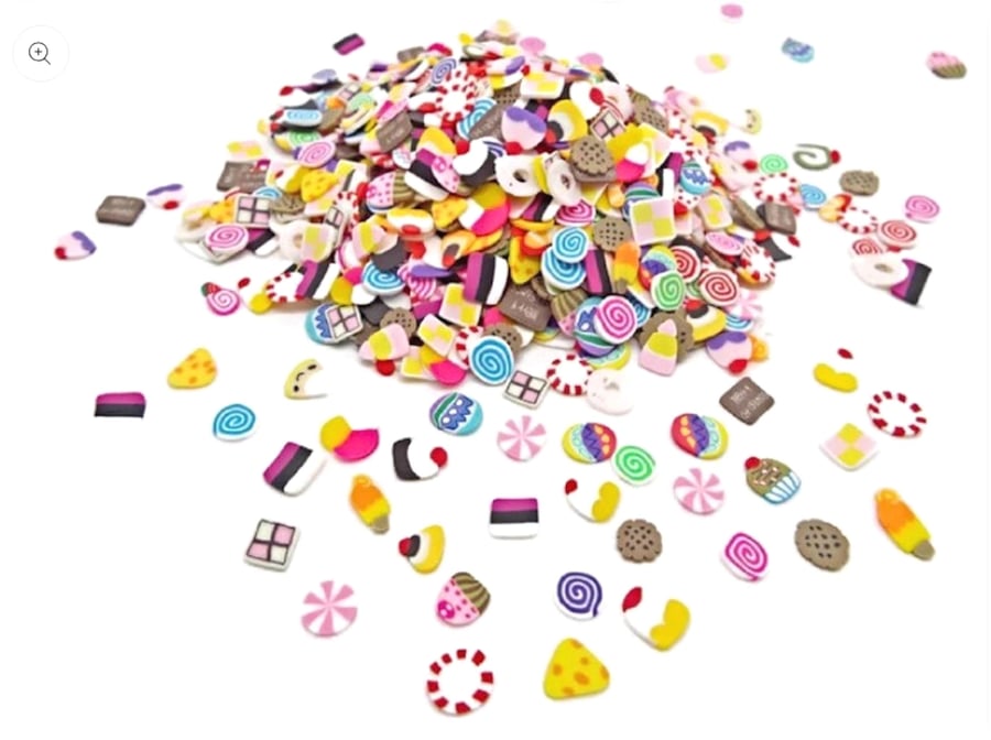 1000 Polymer Clay Sweet Candy Slices, 4-6mm for Nail Art, Jewellery, Resin