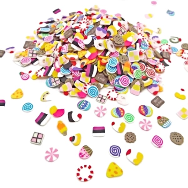 1000 Polymer Clay Sweet Candy Slices, 4-6mm for Nail Art, Jewellery, Resin