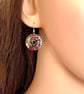 Ammonite spiral round dangle earrings on sterling silver ear wires (755) - Image 2