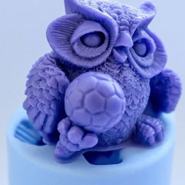 Owl Playing with a Football Silicone Mould