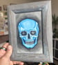 Electric Blue Skull – Original Gothic Watercolour Painting – Sold Unframed - Image 5