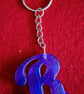 Purple resin initial R keyring - Image 2