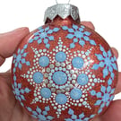 Hand painted dot painted Christmas Ornament