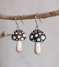 Half-Round Spotty Space Mushroom Earrings II - Image 3