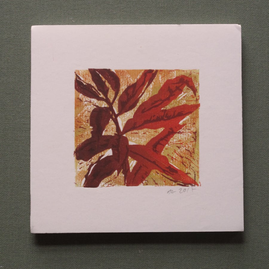 Small Square Original Lino Print