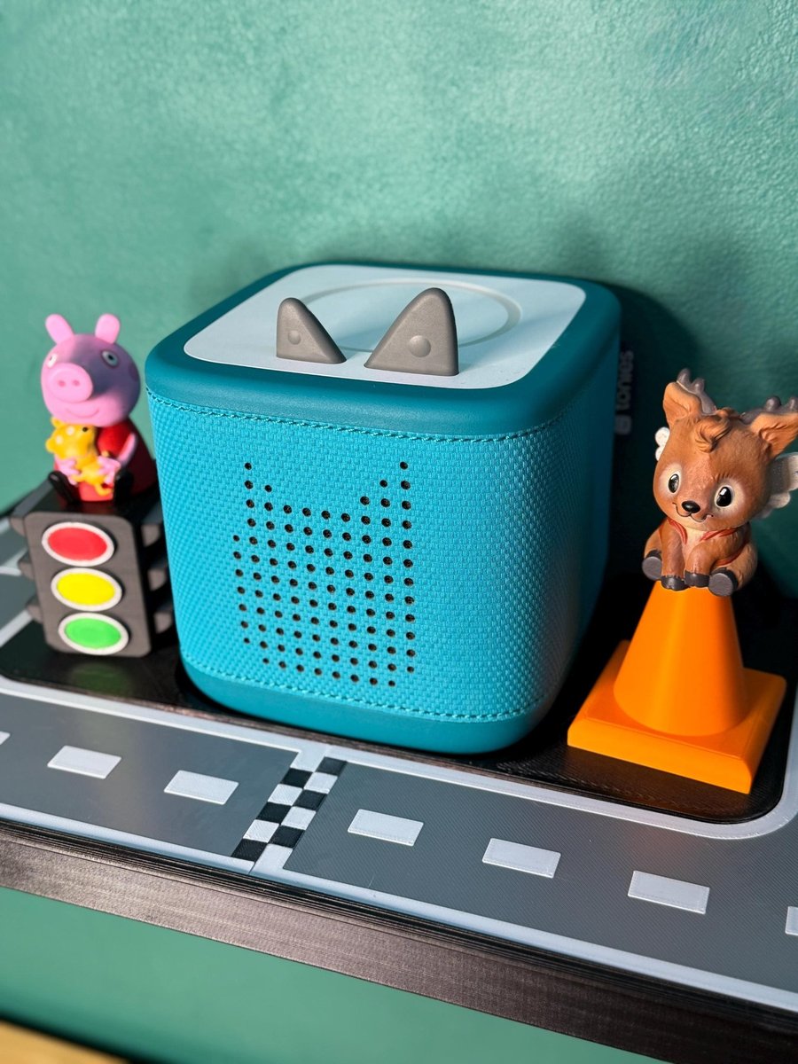 Toniebox 1 & 2 Shelf Display - Cars Road Themed - Swappable Magnetic-top Decor