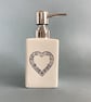 Pump dispenser perfectly imperfect, scandi heart, coastal ceramic, hand wash - Image 1