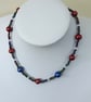 Multicoloured Rainbow Haematite and Pearl Necklace with Swarovski crystal - Image 2