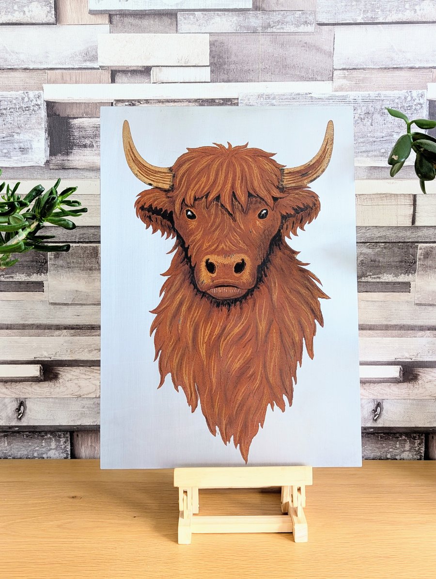 Highland Cow. Oxide metal wall art by Adam Clarke