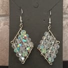 Beaded  Diamond Drop Earring Handmade