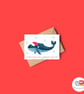 Whale Christmas Card, A6 Christmas Card, Cute Animal Christmas Card