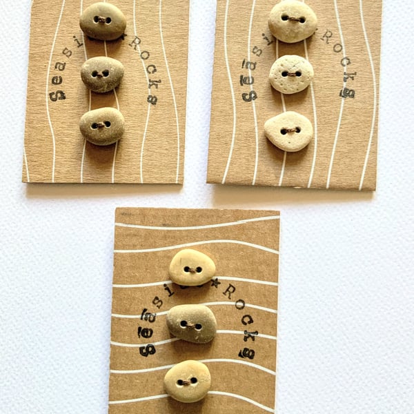 Small Beach Pebble Buttons Soft Neutrals
