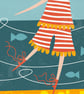 Swimming With The Fishes, woman wild swimming, original Giclee print - Image 2