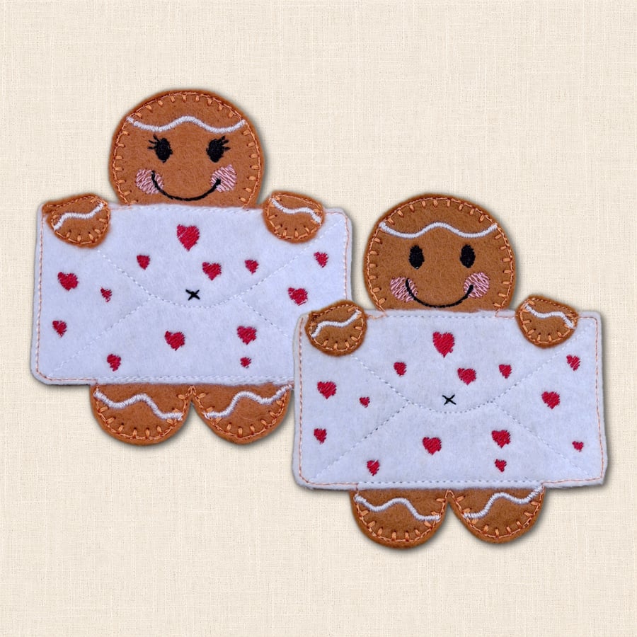 Love Letter Gingerbread Decoration - Cute Felt Hanging Decor