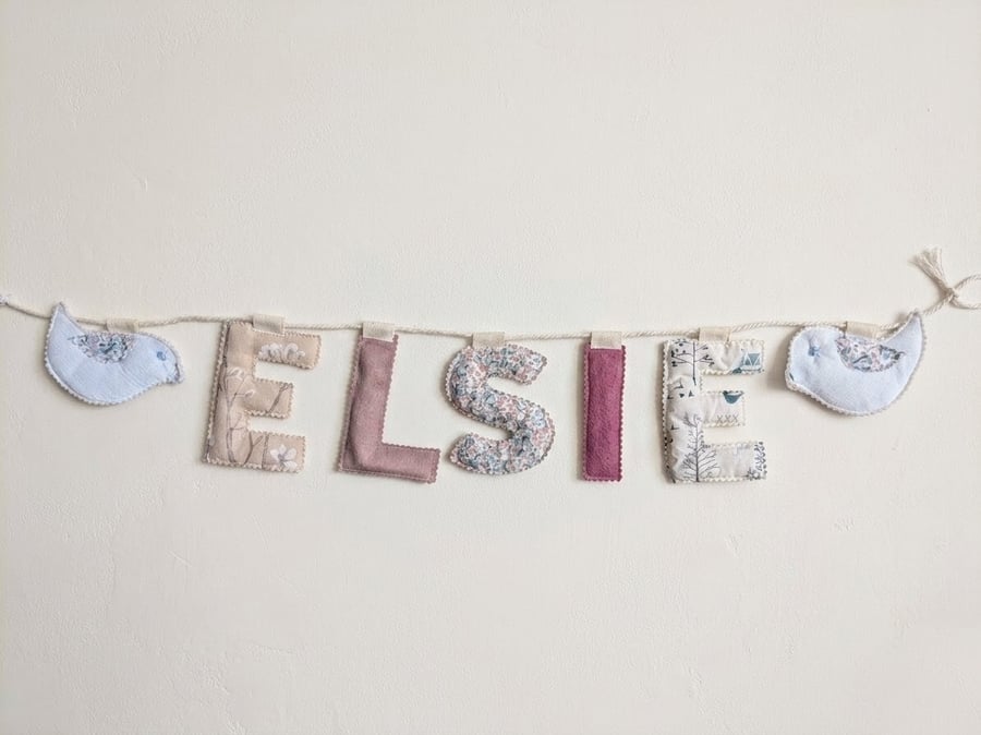 Personalised Floral Velvet Nursery Banner – Signature Collection