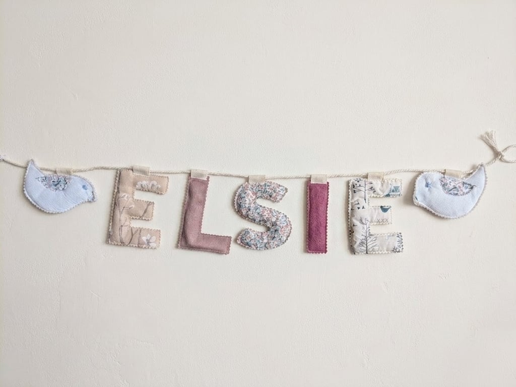 Personalised Floral Velvet Nursery Banner – Signature Collection