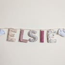 Personalised Floral Velvet Nursery Banner – Signature Collection